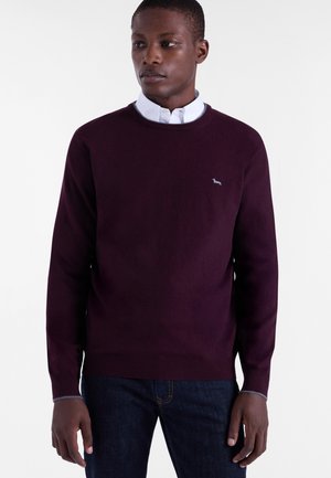 CON LOGO A CONTRASTO - Maglione - bordeaux screziato