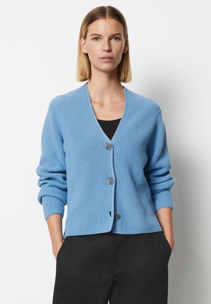 Marc O'Polo V-NECK AUS HEAVY-WEIGHT - Strickjacke - summery sky