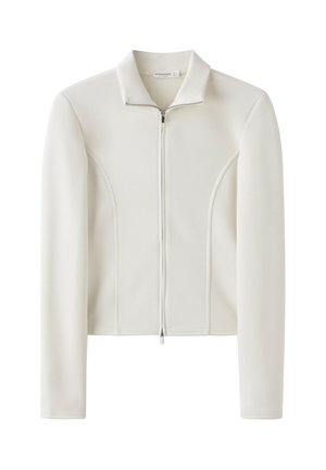 Stradivarius, FITTED ZIP-UP SWEATSHIRT - Sweat zippé - white