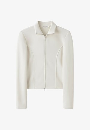 Stradivarius, FITTED ZIP-UP SWEATSHIRT - Sweat zippé - white