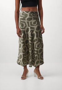 Vero Moda - VMIRIS CALF SKIRT - Trapecinis sijonas - birch/green Miniatiūros vaizdas 1