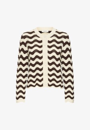 b.young, BYMAGIO ONECK CARDIGAN - Gilet - zig zag stripe java