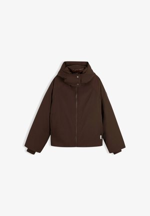 Tommy Hilfiger, TOMMY HILFIGER SHINY WATER REPELLENT DOWN HOODED PARKA - Overgangsjakke - deep brown