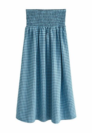 PETITE FIT - DROP WAIST  - Maxi skirt - blue gingham