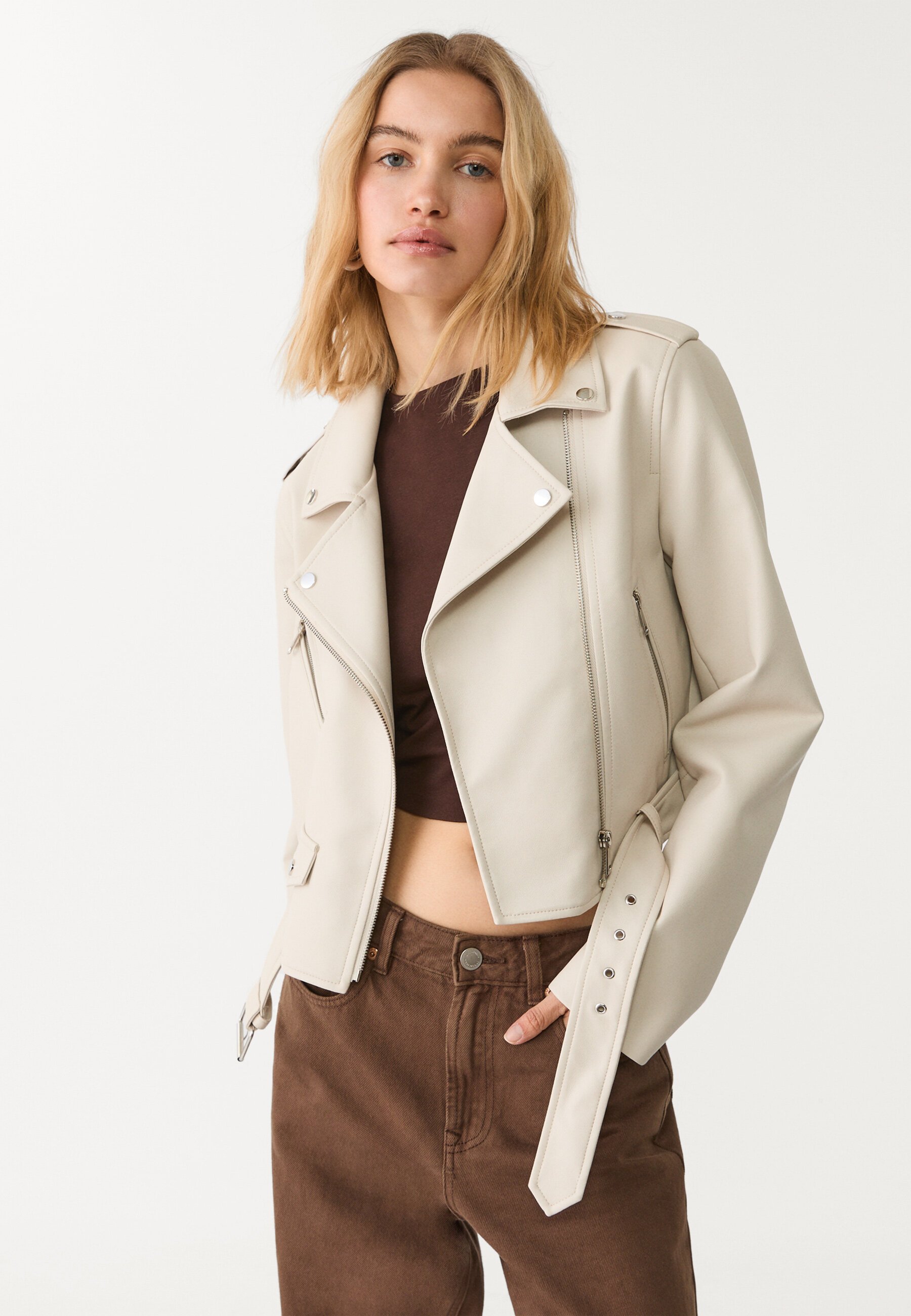 white pu jacket
