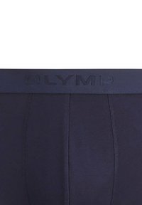 Boxer blu navy con fascia in vita testurizzata con logo LYM in rilievo, realizzati in un materiale liscio ed elastico senza motivi visibili.