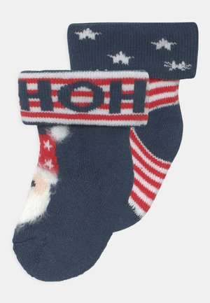 CHRISTMAS DEER & SANTA 2 PACK UNISEX - Ponožky - dark blue/red/ white
