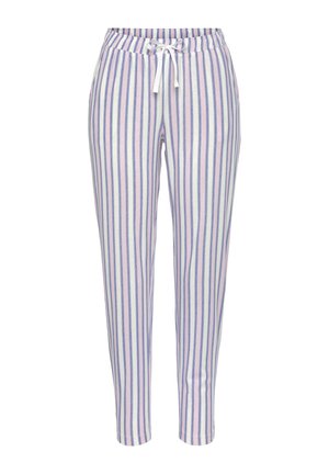 Pantaloni del pigiama - hellblau lila gestreift