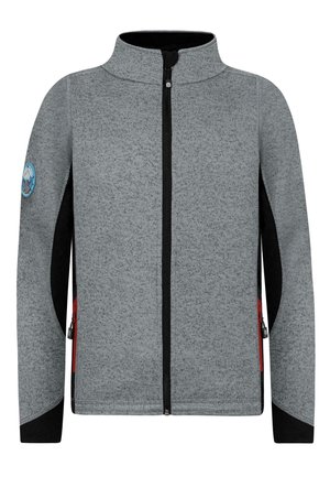 KNITTED JACKET STRICKJACKE FLEECEJACKE - Välikausitakki - grau