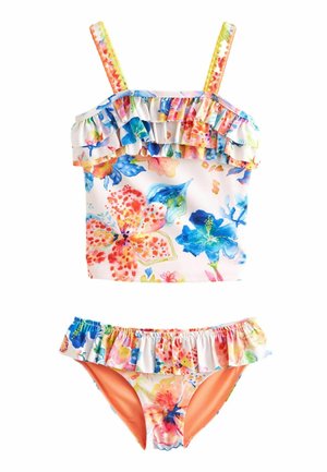 RUFFLE  REGULAR FIT SET - Bikinis - blue cream tropical