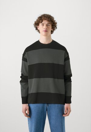 JORBUSHWICK BLOCK CREW NECK - Sweatshirt - black/asphalt