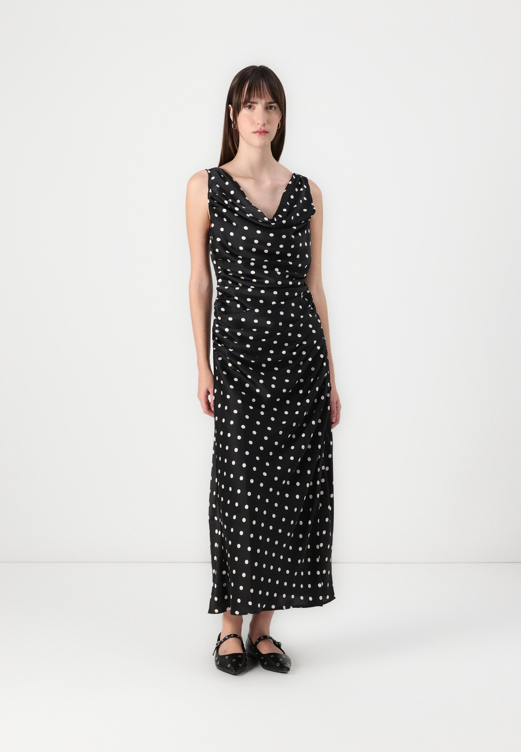 Abercrombie & Fitch Cowl Neck Draped Maxi Dress - Occasion wear - black