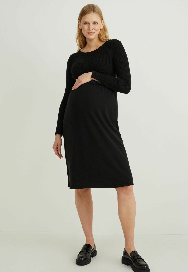 C&A MATERNITY Jumper dress black/mottled black Zalando.de