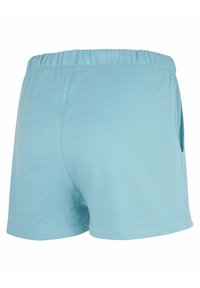 Lichtblauwe katoen shorts met een elastische tailleband, korte beenlengte en zijzakken, met een gladde, zachte textuur.