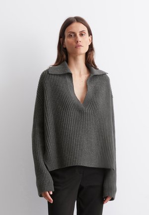 Marc O'Polo LONGSLEEVE - Svetrík - deep grey melange