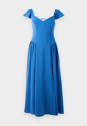 Abercrombie & Fitch, FLUTTER DIPPED WAIST MIDI - Denné šaty - blue