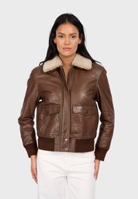 LAURY - Chaqueta de cuero - cacao