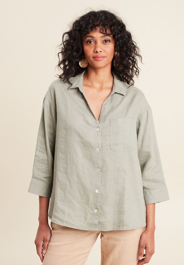 MIT 3/4-ÄRMELN - Hemdbluse - vert clair