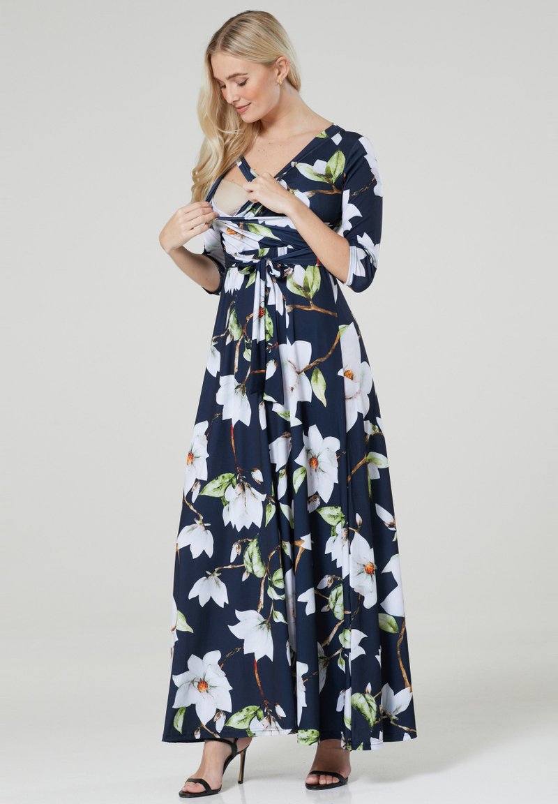 Damen Freizeitkleider | Chelsea Clark Maxikleid dark blue off white green/dunkelblau - KV49485 Damen Freizeitkleider | Chelsea Clark Maxikleid dark blue off white green/dunkelblau - KV49485