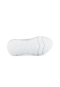White sneaker sole with a textured rubber surface, featuring a wavy pattern and grooves for traction. Brand name "Gabor" embossed.