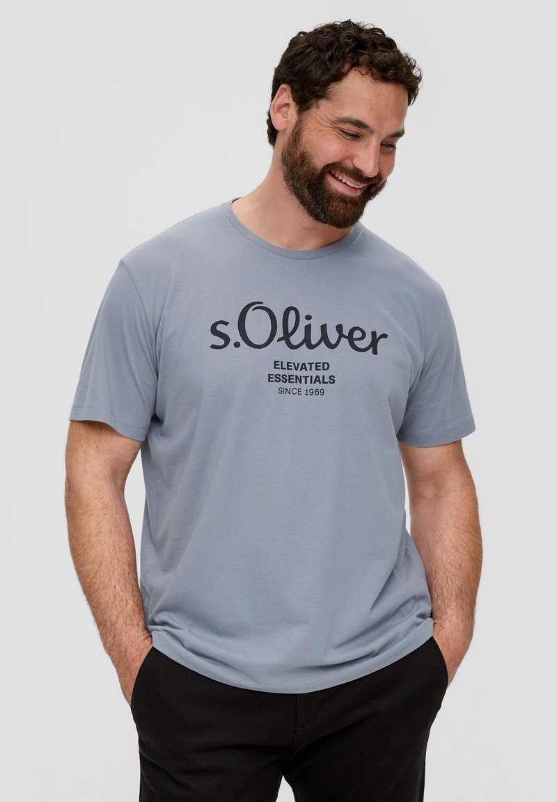 s.Oliver MET LOGO - Camiseta estampada - schiefergrau
