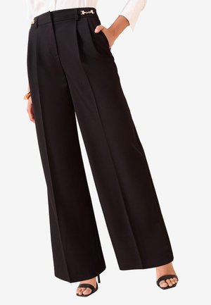 Friends Like These SNAFFLE TRIM WIDE LEG - Stoffhose - black