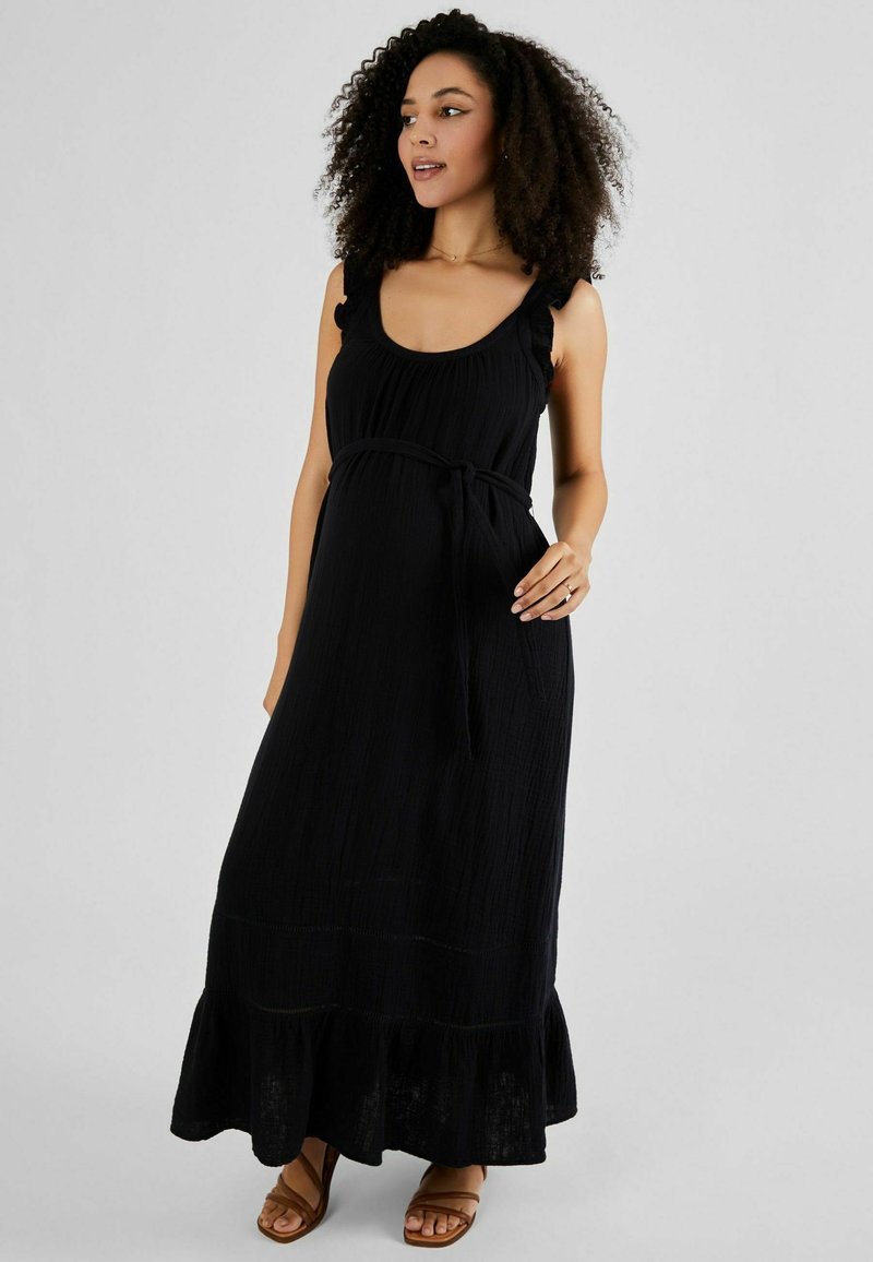 JoJo Maman Bébé SLEEVE MATERNITY-REGULAR FIT - Maxi ruha - black