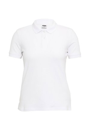 Balta īsroku polo krekls no teksturēta kokvilnas auduma. Aprīkots ar klasisku apkakli un trīs pogu joslu. Ērts siluets ar taisnu apakšmali.