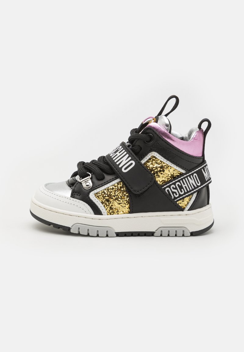 MOSCHINO UNISEX - Sneakers alte - black/gold/white/silver/pink