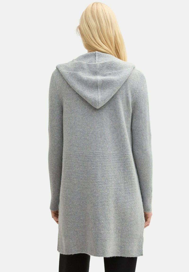 Hoodie Grauer Cardigan Mit Kapuze Damen Strickjacke Graue