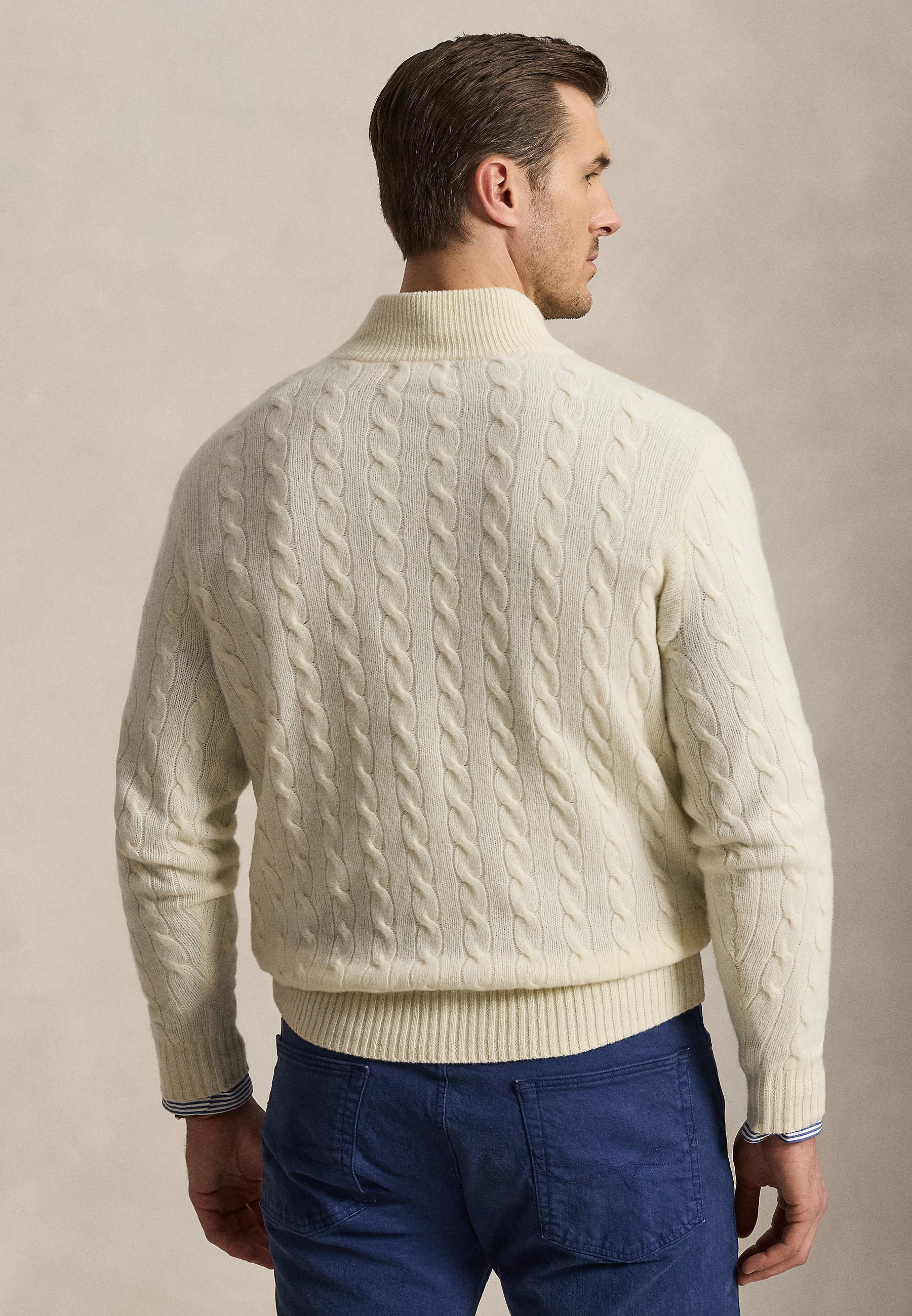 Polo Ralph Lauren Big & Tall CABLE-KNIT QUARTER-ZIP - Pulover