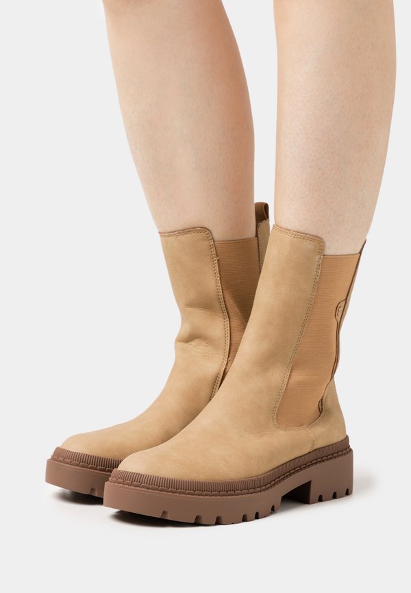 Platform ankle boots - toffee