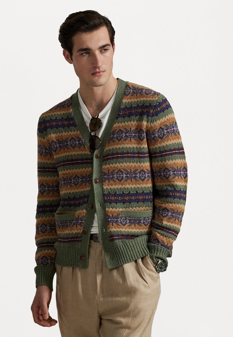 Polo Ralph Lauren - FAIR ISLE COTTON-BLEND CARDIGAN - Cardigan - green combo, Enlarge