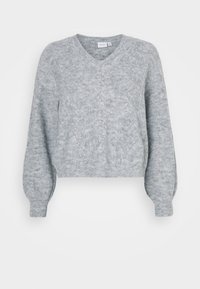 VISALLY V NECK - Svetr - medium grey melange