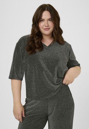 RIANA V-NECK - Tričko s potlačou - silver metallic glitter