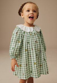 Next REGULAR FIT  EMBROIDERED COLLAR - Freizeitkleid - green check