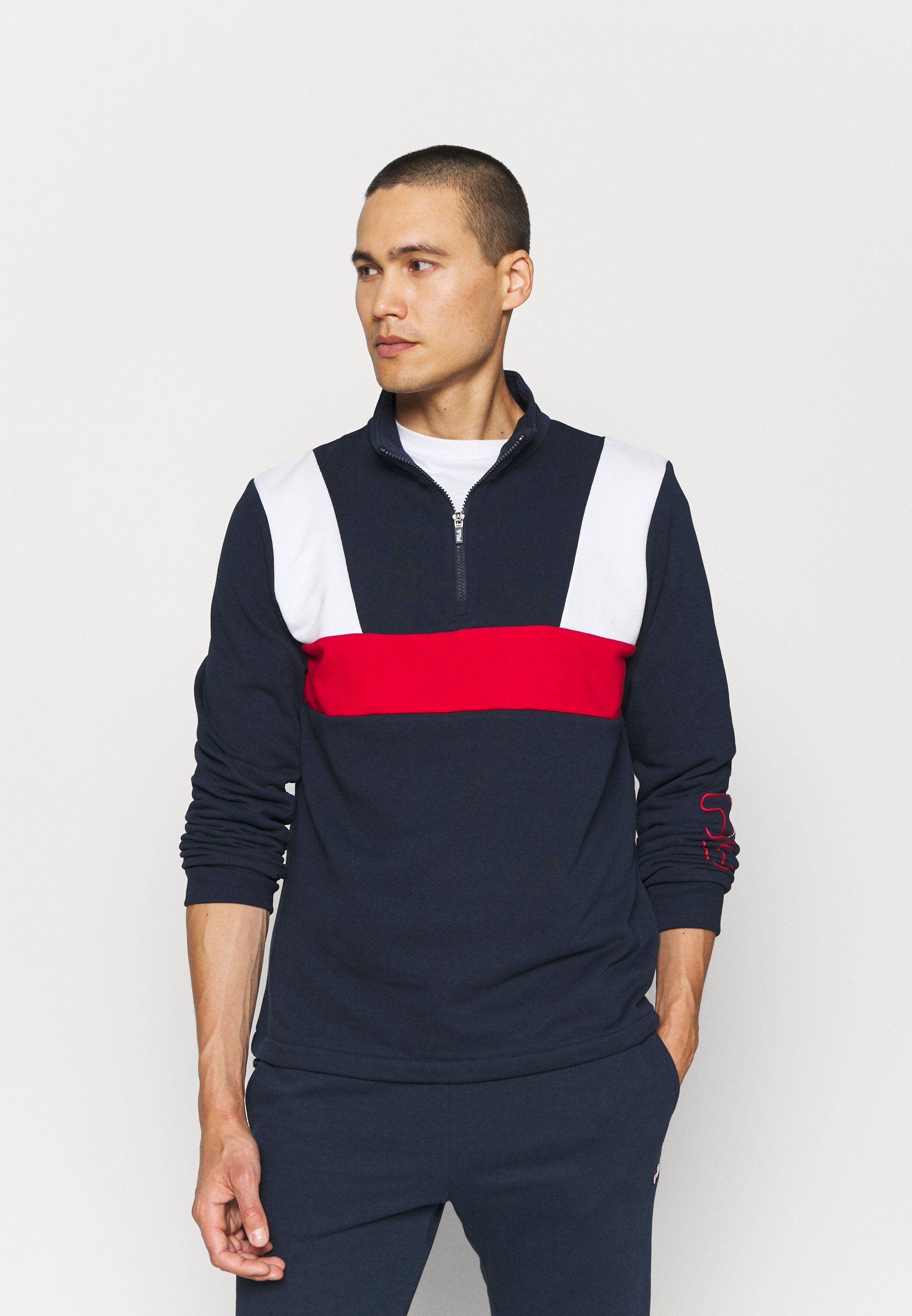fila jumper red white and blue
