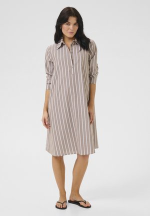 Shirt dress - walnut striped