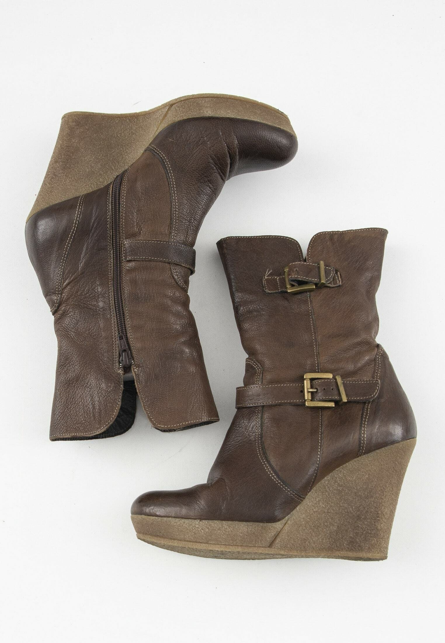 Evita Botas de cuña - brown/marrón - Zalando.es