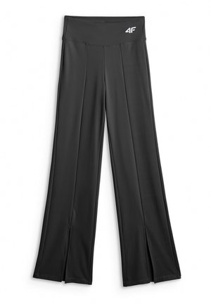 4F, 4F SPODNIE TRENINGOWE Z ROZSZERZANYMI NOGAWKAMI DAMSKIE - CZARNE L - Pantalon de survêtement - deep black
