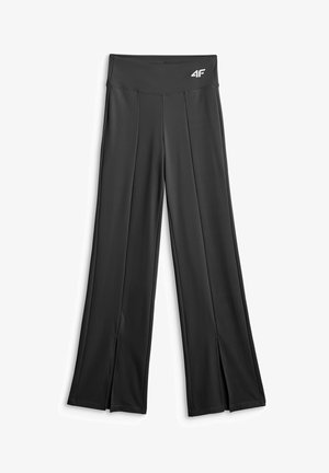 4F, 4F SPODNIE TRENINGOWE Z ROZSZERZANYMI NOGAWKAMI DAMSKIE - CZARNE L - Pantalon de survêtement - deep black