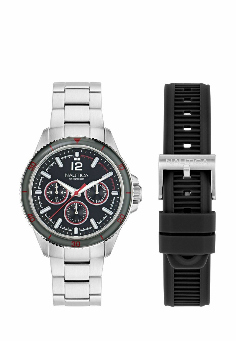 Nautica NCT WINDROSE - Orologio - silver coloured and black