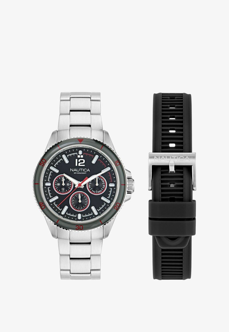 Nautica NCT WINDROSE - Box set - Orologio - silver coloured and black