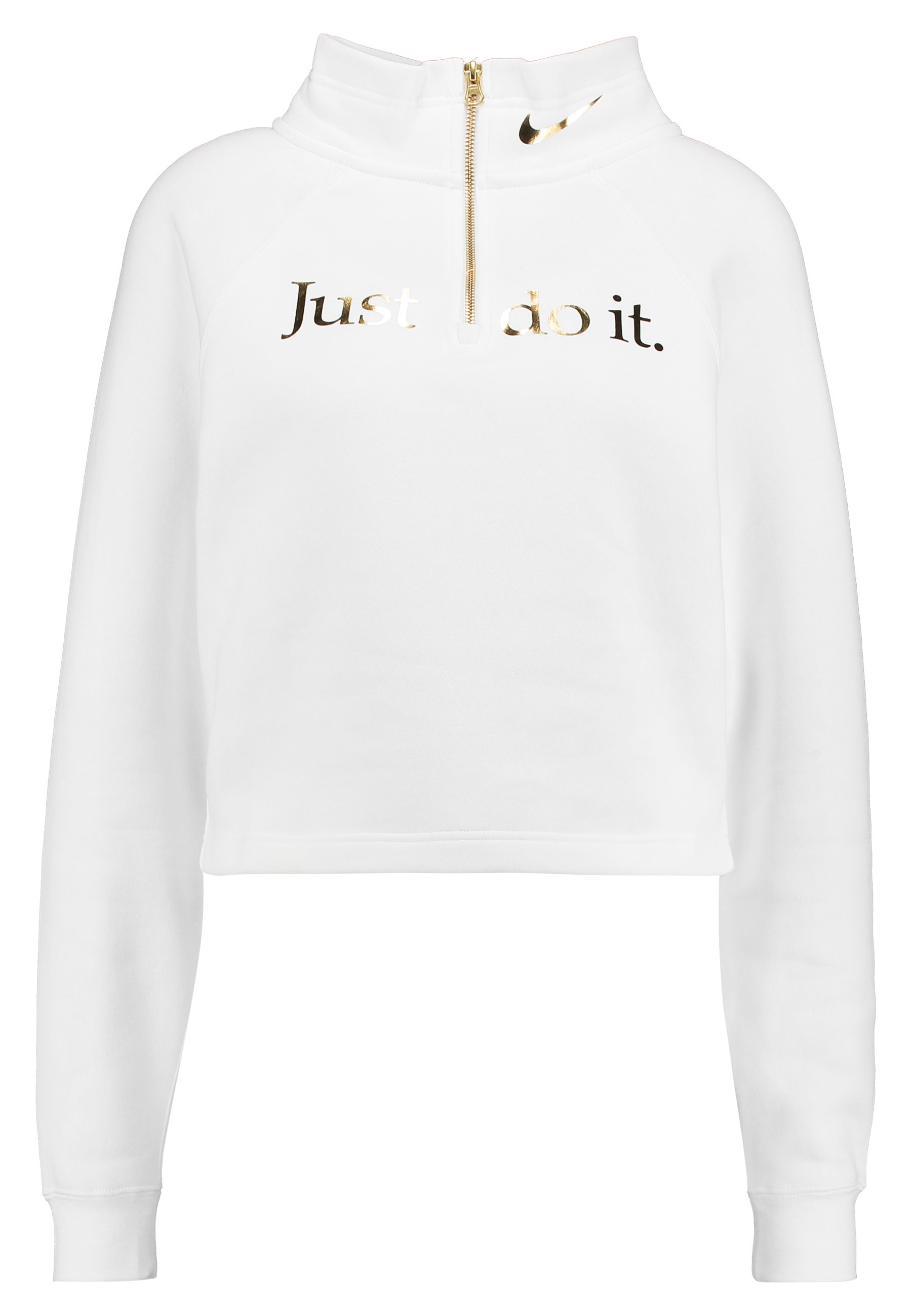 white and gold nike sweatshirt