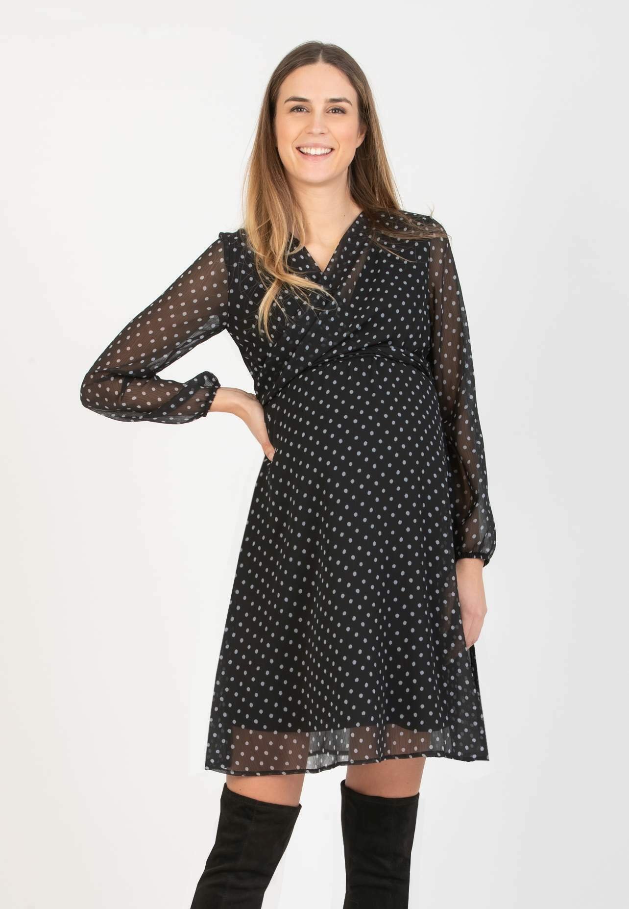 Attesa Maternity ISABELLA - Vestito estivo - dark blue with pois/blu -  Zalando.it
