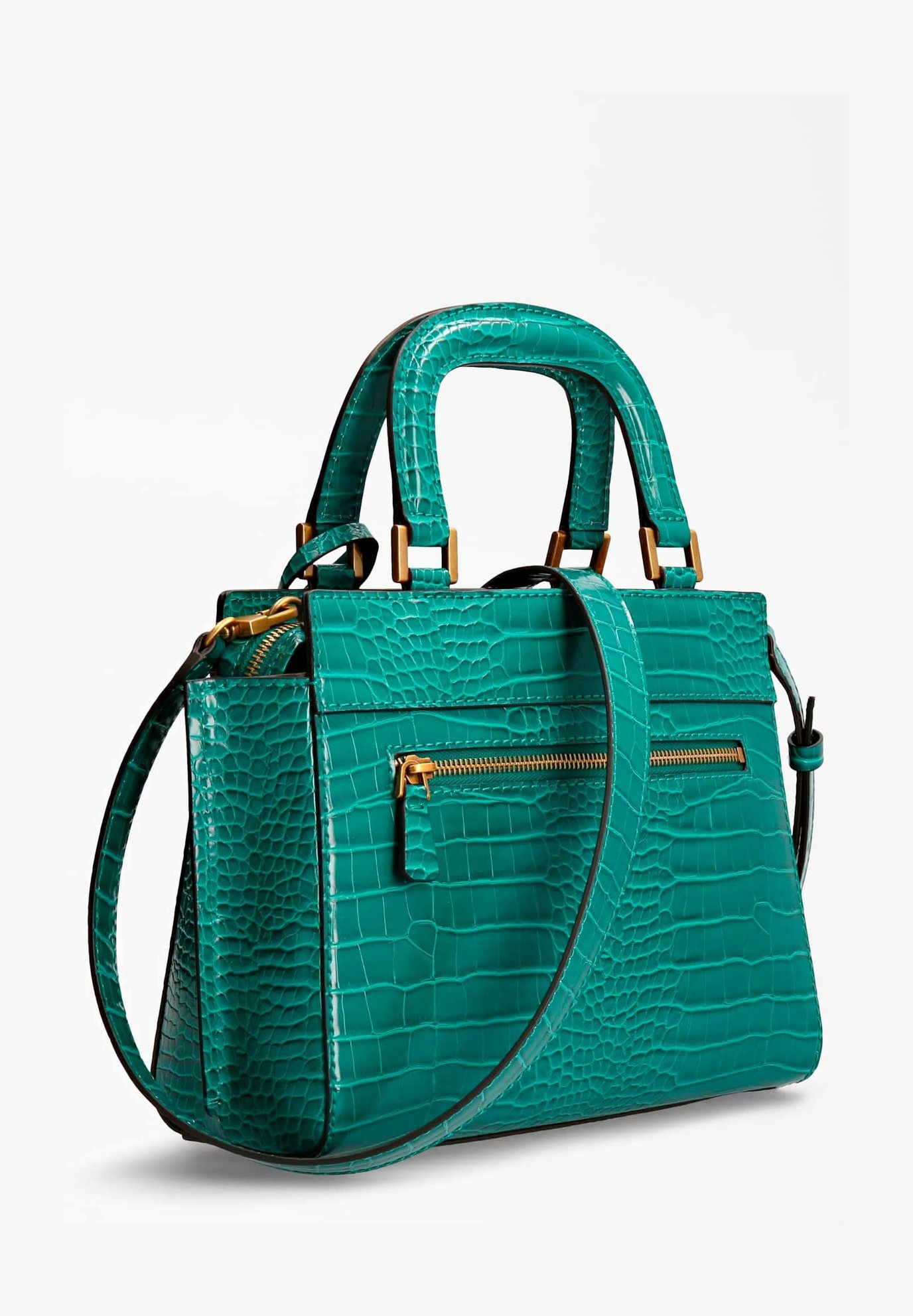 Guess SAC A MAIN KATEY IMPRIME CROCO Handbag grün/green Zalando