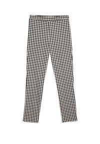 Zwart-witte gingham leggings met een aansluitend ontwerp, een gladde textuur en een elastische tailleband voor comfort.