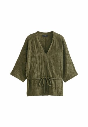 TEXTURED - Blúz - khaki green
