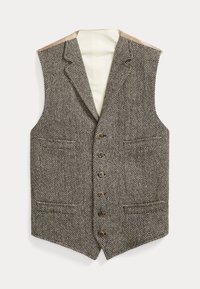 WOOL HERRINGBONE TWEED VEST - Γιλέκο - black/cream
