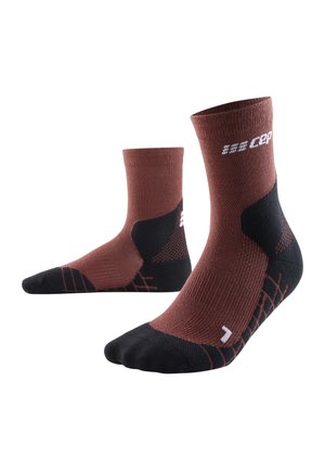 LIGHT MERINO HIKING COMPRESSION SOCKS MID CUT MEN - MADE IN GERMANY - Calze - brown